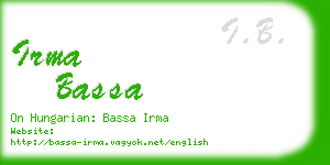 irma bassa business card